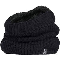 Heat Holders Women's Winter Warm Fleece Lined Chunky Knit Thermal Neck Warmer in Black