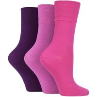 SOCKSHOP Iomi Women's 3 Pair FootNurse Gentle Grip Diabetic Socks in Pink | Size: 4-8