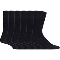 SOCKSHOP Gentle Grip Men's 6 Pack Non Elastic Loose Top Bamboo Socks in Black | Size: 6-11
