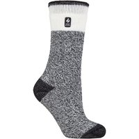 SOCKSHOP Heat Holders Women's 1 Pair 2.3 TOG Patterned Thermal Socks in Off-White | Size: 4-8