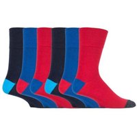 6 Pack Elastic Square Patterned Cotton Socks Poor Circulation Pale