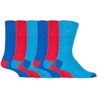 6 Pack Elastic Square Patterned Cotton Socks Poor Circulation Mid