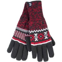 Heat Holders Men's Nordic Fairisle Knitted Fleece Lined Winter Thermal Gloves in Red | Size: S/M