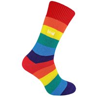 THMO Women's 1 Pack Rainbow Striped Thermal Socks for Winter | Size: 4-8