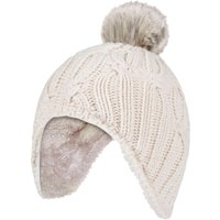 Heat Holders Girl's Cable Knitted Beanie Hat with Pom Pom Bobble for Winter in Cream | Size: 3-6 Years