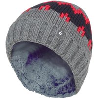 Heat Holders Boy's Thick Ribbed Patterned Knitted Soft Beanie Hat in Burgundy | Size: 7-10 Years