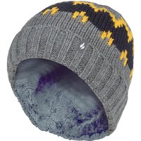 Heat Holders Boy's Thick Ribbed Patterned Knitted Soft Beanie Hat in Gold | Size: 7-10 Years