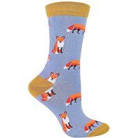 Miss Sparrow Women's 1 Pack Novelty Animal Patterned Bamboo Socks in Blue | Size: 4-7