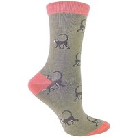 Miss Sparrow Women's 1 Pack Novelty Animal Patterned Bamboo Socks in Pale Green | Size: 4-7
