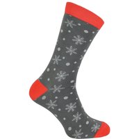 Mr Heron Men's 1 Pack Novelty Festive Christmas Bamboo Socks in Grey | Size: 6-11