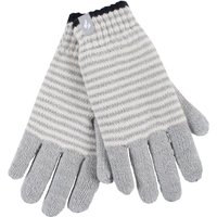 Heat Holders Women's Striped Fleece Lined Knitted Warm Thermal Winter Gloves in Grey | Size: Medium/Large