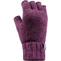 Heat Holders Women's Knitted Fleece Lined Winter Thermal Fingerless Gloves in Purple