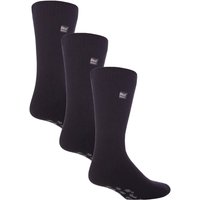Heat Holders Men's 3 Pairs Multipack Slipper Socks with Grips | Non-Slip Thermal Socks in Black | Size: 6-11