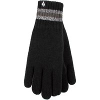 Heat Holders Men's Winter Warm Soft Fleece Lined Thermal Gloves in True Black | Size: S/M