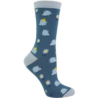 Miss Sparrow Women's 1 Pack Novelty Animal Patterned Bamboo Socks in Indigo | Size: 4-7
