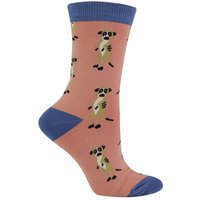 Miss Sparrow Women's 1 Pack Novelty Animal Patterned Bamboo Socks in Light Pink | Size: 4-7