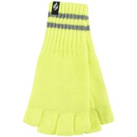 Hi Vis Reflective Fleece Lined Thermal Winter Fingerless Gloves