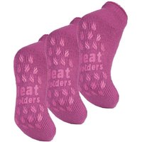 Heat Holders Women's 3 Pairs Ankle Fluffy Slipper Socks in Pink | Size: 4-8