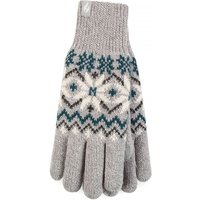 Heat Holders Women's Knitted Thermal Insulated Gloves for Winter in Light Grey | Size: S/M