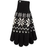Heat Holders Women's Knitted Thermal Insulated Gloves for Winter in Black | Size: S/M