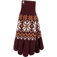 Heat Holders Women's Knitted Thermal Insulated Gloves for Winter in Burgundy | Size: S/M