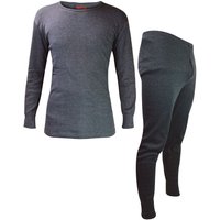 Heat Holders Men's Winter Thermal Underwear Set: Top & Long Johns in Grey | Size: XL