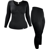 Heat Holders Women's Cosy Thermal Underwear Set: Long Sleeve Top & Long Leggings in Black | Size: S/M