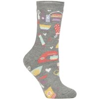 Heat Holders Women's Novelty Fleece-Lined Thermal Hobby Socks for Winter in Grey | Size: 4-8