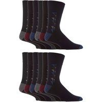 SOCKSHOP Gentle Grip Men's 12 Pairs Gentle Grip Loose Top Socks | Extra Wide Non Elastic Socks in True Black | Size: 6-11