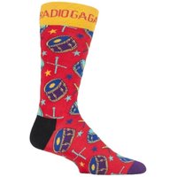 Happy Socks Men's 1 Pack Official Licensed Queen Novelty Socks in Red | Size: 4-7