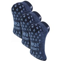 Heat Holders Men's 3 Pairs 2.3 TOG Non Slip Low Cut Ankle Thermal Slipper Socks in Mid Blue | Size: 12-14