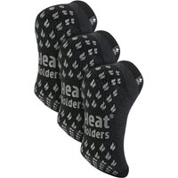 Heat Holders Men's 3 Pairs 2.3 TOG Non Slip Low Cut Ankle Thermal Slipper Socks in Charcoal | Size: 12-14