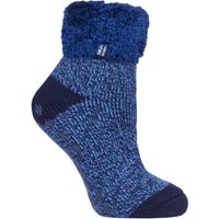 Heat Holders Women's Cosy Fluffy Bed Socks | Warm Thermal Lounge Socks and in Blue | Size: 12-3