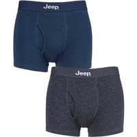 2 Pack Cotton Plain Fitted Key Hole Trunk Boxer Shorts