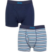 2 Pack Plain & Striped Cotton Keyhole Trunks Dark