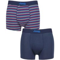 2 Pack Plain & Fine Striped Fitted Bamboo Trunks Mid