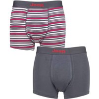 2 Pack Plain & Fine Striped Fitted Bamboo Trunks Mid