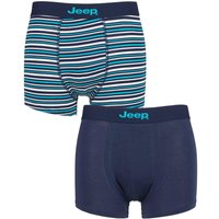 2 Pack Plain & Fine Striped Fitted Bamboo Trunks Dark