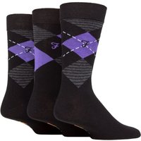 3 Pair Argyle Patterned & Striped Cotton Socks