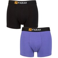FARAH Men's Mens 2 Pack Plain Cotton Classic Fitted Trunks | Size: 2XL