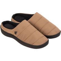Heat Holders Women's Cosy Winter Slip On Slippers in Khaki | Size: Large