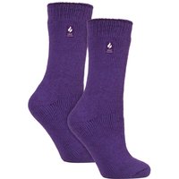 Heat Holders Women's 2 Pack Original Thermal Moisture Wicking Socks in Purple | Size: 4-8