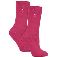 Heat Holders Women's 2 Pack Original Thermal Moisture Wicking Socks in Fuchsia | Size: 4-8