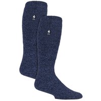 Heat Holders Men's 2 Pack Extra Long Knee High Ski Socks in Blue | Size: 6-11
