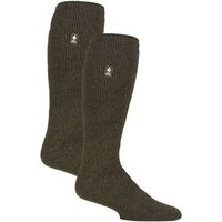 Heat Holders Men's 2 Pack Extra Long Knee High Ski Socks in Green | Size: 6-11
