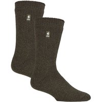 Heat Holders Men's 2 Pack Original Thermal Brushing Socks in Green | Size: 12-14