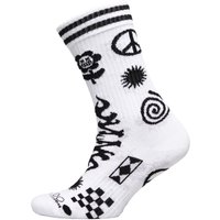 Happy Socks Women's Patchwork Rave Breathable Ribbed Socks & Women in White | Size: 4-7