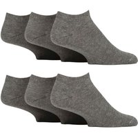 Iomi Men's 6 Pack Diabetic Trainer Socks | Cushioned Foot Wide Ankle Socks in Grey | Size: 6-11