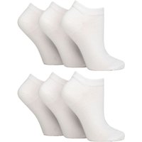 SOCKSHOP Gentle Grip Women's 6 Pack Diabetic Trainer Socks | Extra Wide Ankle Socks in White | Size: 4-8