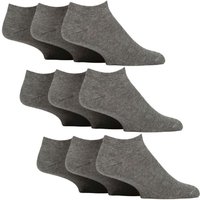 Iomi Men's 9 Pack Diabetic Trainer Socks | Non Elastic Extra Wide Ankle Socks in Grey | Size: 6-11